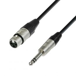 Adam Hall K4BFV0600 Cable de Micro de XLR hembra a Jack 6.3 mm estéreo de 6 m