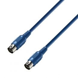 Adam Hall K3MIDI0075BLU Cable midi de 0.75m. azul