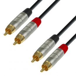 Adam Hall K4TCC0090 Cable de Audio REAN de 2 RCA macho a 2 RCA macho 0,9 m