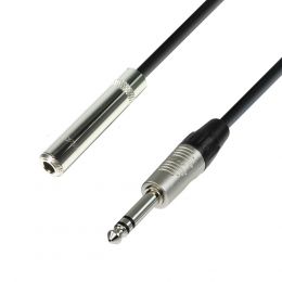 Adam Hall K4BOV0300 Cable de Extensión para Auriculares de Jack 6,3 mm estéreo a Jack 6,3 mm estéreo 3 m