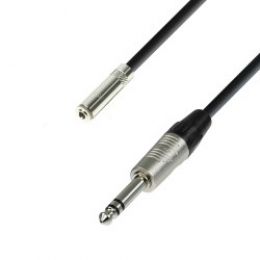 Adam Hall K4BYV0300 Cable de Extensión para Auriculares de Minijack 3,5 mm estéreo a Jack 6,3 mm estéreo 3 m