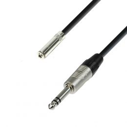 Adam Hall K4BYV0600 Cable de Extensión para Auriculares de Minijack 3,5 mm estéreo a Jack 6,3 mm estéreo 6 m