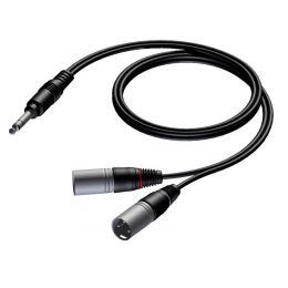 Adam Hall KCCAB733150 Cable de audio jack estéreo a 2 x XLR macho 1,5m