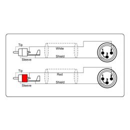 Adam Hall KCREF7013 Cable de audio de 2 XLR macho a 2 RCA macho de 3 m. adam-hall_kcref7013-imagen-1-thumb