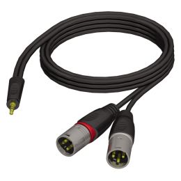 Adam Hall KCREF7123 Cable de audio de 2 XLR macho a Minijack macho de 3 m.