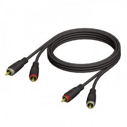 Adam Hall KCREF800 050 Cable de audio de 2 RCA macho a 2 RCA macho de 0.5m.