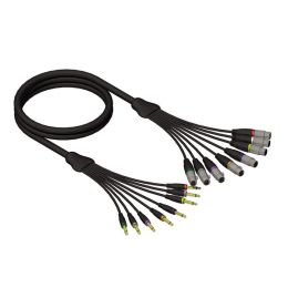 Adam Hall REF 8024 5 Cable Multipar de 8 XLR hembra a Jack 6,3 mm mono 5 m