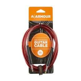 Armour GC10R Cable de guitarra de 3m Rojo transparente