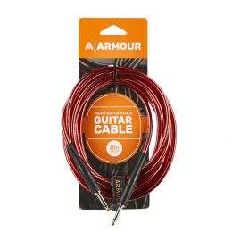 Armour GC20R Cable de guitarra de 6m Rojo transparente