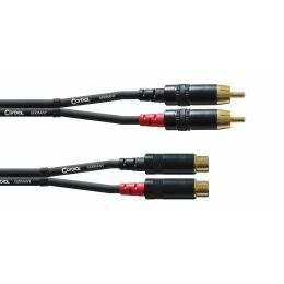 Cordial CFU 1.5 CE Cable de 2 RCA macho a 2 RCA hembra de 1.5 m