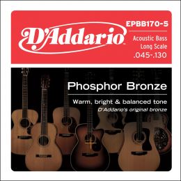 D'Addario EPBB170-5 Phosphor Bronze 5-String Long Scale, [45-130]