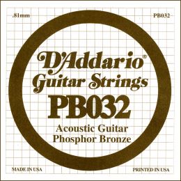 D'Addario PB032 Cuerda suelta entorchada para guitarra acústica 032