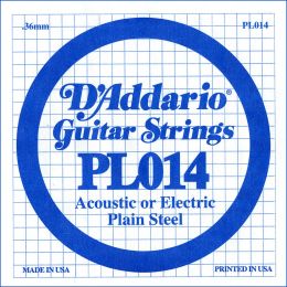 D'Addario PL014 Cuerda suelta plana para guitarra eléctrica o acústica 014