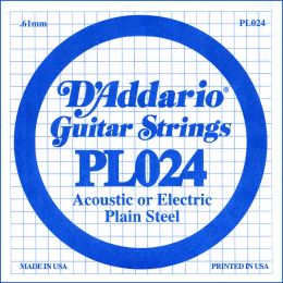 D'Addario PL024 Cuerda suelta plana para guitarra eléctrica o acústica 024