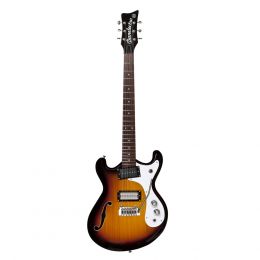 Danelectro 66T 3TSB Guitarra eléctrica semi-hollow con bloque central 