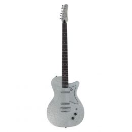 Danelectro Baritone Silver Metal Flake Guitarra eléctrica single cutaway