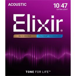 Elixir strings Juego Acústica Polyweb 80/20 Bronze XL 10-47