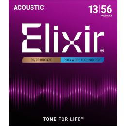 Elixir strings Juego Acústica Polyweb 80/20 Bronze ML 13-56