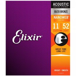 Elixir strings Nanoweb Custom Light Bronze 11-52