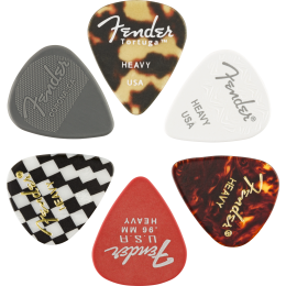 Fender 351 Shape Medley Heavy pack Pack de 6 púas variadas