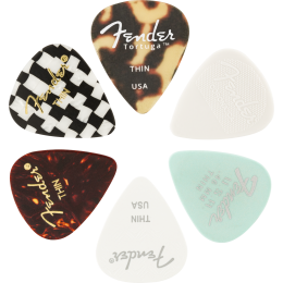 Fender 351 Shape Medley Thin pack Pack de 6 púas variadas