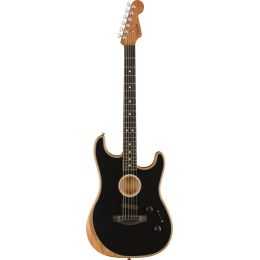 Fender American Acoustasonic Stratocaster Black Guitarra electroacústica híbrida