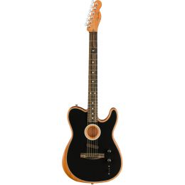 Fender American Acoustasonic Telecaster Black Guitarra electroacústica avanzada