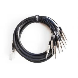 Funky Junk Cables Multipar 8 SubD25 - Jack Macho Deluxe 1m Manguera analógica de 8 canales. SubD25 a 8 Jack Macho Deluxe de 1 metro