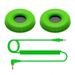 Pioneer DJ HC CP08 G verde Cable en espiral y almohadillas para el HDJ-CUE1