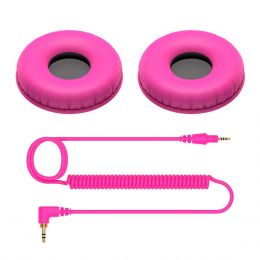 Pioneer DJ HC CP08 V rosa Cable en espiral y almohadillas para el HDJ-CUE1