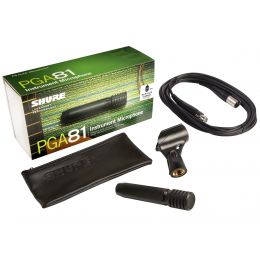 Shure PGA81 XLR Micrófono de instrumento con pinza y cable XLR