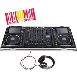 Walkasse WC-V103000-ESP Flight Case para Pioneer DJ CDJ-3000/ NXS2  y DJM-V10 Plata (Ruedas)