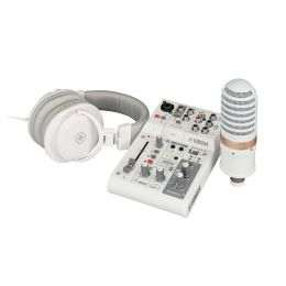 Yamaha AG03 MK2 LSPK White Pack mezclador + micrófono + auriculares para aplicaciones de Streaming