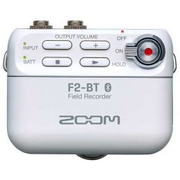 Zoom F2 BT White Grabadora de campo ultra compacta con Bluetooth y micro lavalier