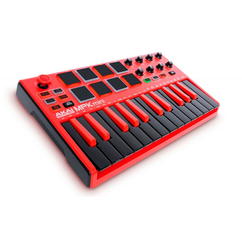 Akai MPK mini MkII Rojo Teclado controlador MIDI de 25 notas akai_akai-mpk-mini-mk2-red-imagen-1