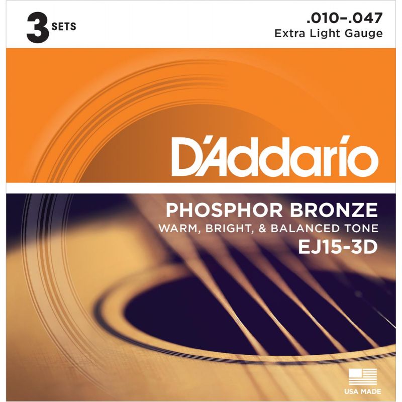 EJ15 - Phosphor Bronze Extra Light (pack 3 juegos)