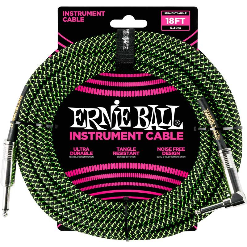 Ernie Ball Straight/Angle EB6082 18FT 5.49m Cable para guitarra eléctrica ernie-ball_straight-angle-18ft-5-49m-imagen-0