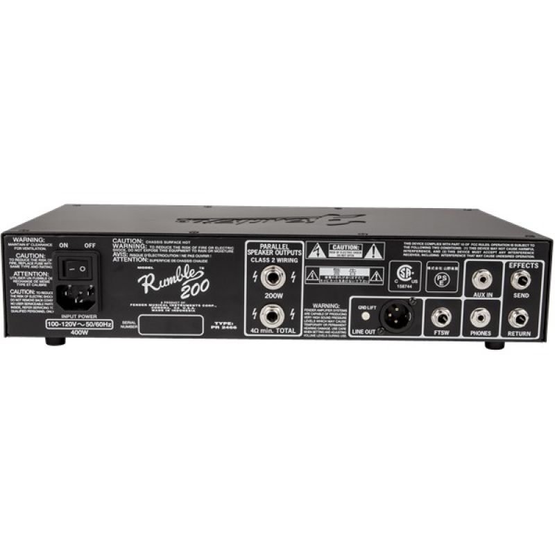 Fender Rumble 200 Head 230V Amplificador cabezal Fender para guitarra eléctrica fender_rumble-200-head-230v-negro-metalico-imagen-2